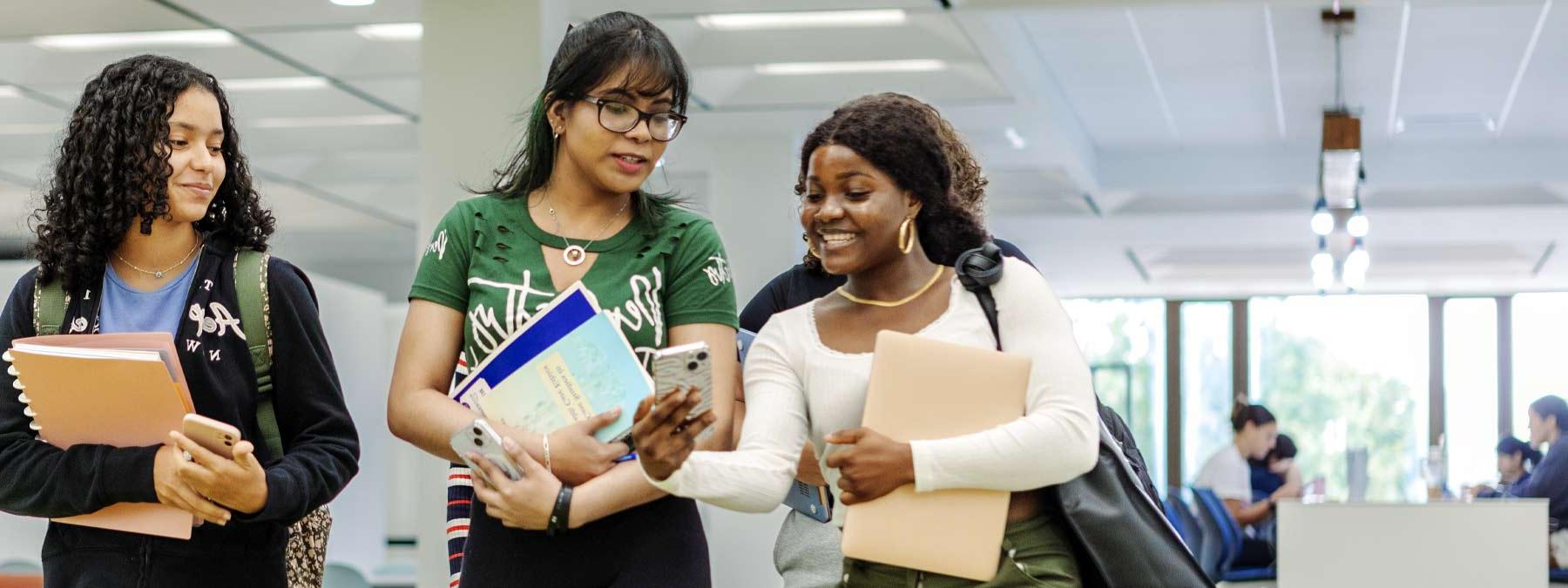 students touring the UB campus